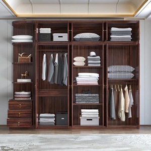 Armoire en bois massif de style chinois Dazhang Jiaju, en bois d'ébène, avec portes à charnières, grande capacité, armoire de rangement pour chambre à coucher - Product Image 2