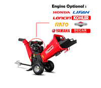 350H 7HP ODM 4 TEMPS Printemps Nettoyage ATV Déchiqueteuse Jardin Branches Logger Machine Location Commercial Mulcher Déchiqueteuse Avec Barre De Remorquage