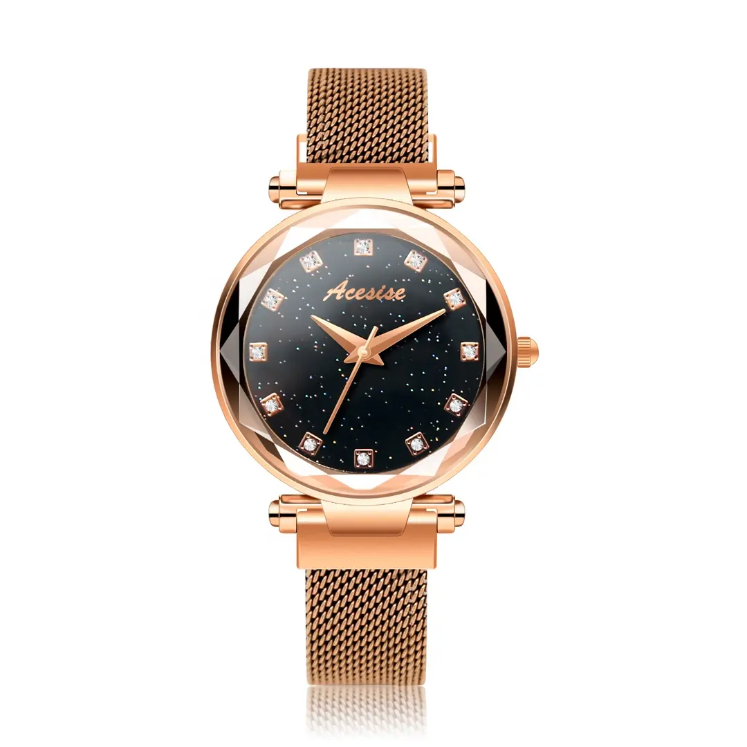Mesh Custom Sterrenhemel Diamond Magnetische Riem Reloj De Mujer Nieuwe Trendy Womens Horloge Merk Mode Luxe Mesh Stalen Riem quartz