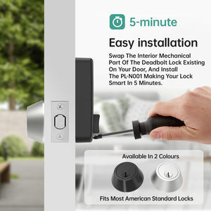 वाई-फाई संगत कीलेस इलेक्ट्रॉनिक स्मार्ट डेडबोल्ट के साथ घर के लकड़ी के दरवाजे साइबर लॉक के लिए ट्यूया स्मार्ट लाइफ ऐप वाटरप्रूफ डेडबॉल्ट - Product Image 5