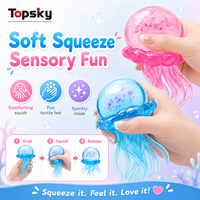 TOPSKY TOYS Jouet Squishy Pieuvre Réaliste Méduse Anti-stress Balle de Plage Jeu Aquatique Extérieur à Presser Fidget Anti-stress en Plastique