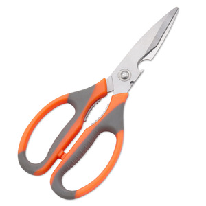 <b>Kitchen</b> <b>Scissors</b> Stainless Steel Straight Head Orange Gray Home Use Multi Purpose Cutting Tool - Product Image 3