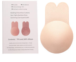 Reggiseno da donna impermeabile senza spalline in <span class=keywords><strong>Silicone</strong></span> adesivo con orecchio di coniglio auto-applicabile per il sollevamento del seno petali forma Push-Up intimi - Product Image 3