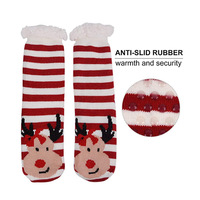 Pantoufles duveteuses pour femmes, chaussettes confortables, chaud, hiver, doux, épais, polaire, noël, antidérapant, bas de maison, collection
