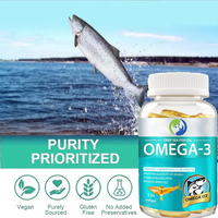 Gélules d'huile de poisson en vrac OEM en gros, vitamines EPA DHA, suppléments végétaliens Oméga-3 6 9 Halal, 500mg 1000mg, capsules molles d'huile de poisson Oméga 3