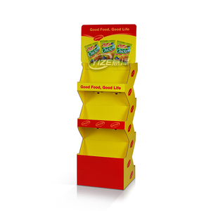 Rak pajangan papan kardus bergelombang Supermarket berdiri 3 tingkat CIP kentang rak pajangan lantai untuk keripik - Product Image 3
