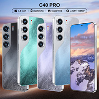 16G + 1TB Camon 40 Pro 2025 Nuevo 5G Smartphone Pro Pantalla completa Teléfono de desbloqueo de carga rápida de 7,3 pulgadas Cámara de 72MP + 108MP