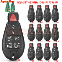 Llave de coche remota GQ4-53T 433MHz con chip PCF7961M ID46 para Jeep Cherokee Sport KL 2014 2015 2016 2017 2018 2019