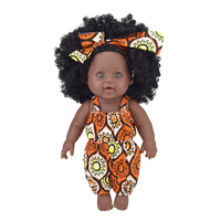 Poupée Bébé Unisexe Nathaniel 30CM Peau Noire Africaine Cheveux Afro Jouet Doux en Silicone Vinyle Échelle 1:10 pour Enfants Jouant Modulable