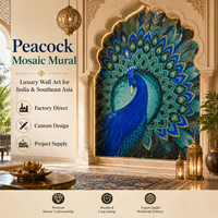 Art mural en mosaïque de verre fait main, carreaux décoratifs pour l'intérieur, salon, cuisine, salle de bain