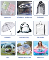 Feuille de PVC transparente flexible de 0,2 mm et 0,3 mm avec teinte bleue, film PVC transparent pour emballage et matériaux de sacs