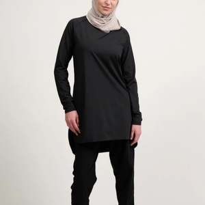 Ropa Deportiva Musulmana para <span class=keywords><strong>Mujer</strong></span>, Hijab, Ropa de Gimnasio, Vestido Deportivo Negro Modesto - Product Image 1