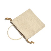 Mini pochette à bijoux en lin texturé, sac à thé en lin avec cordon de serrage, sac cadeau