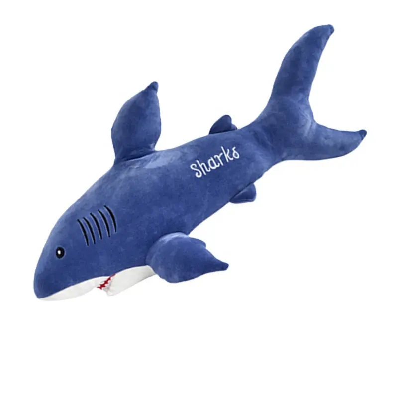 Dark Blue Cute Shark 봉 제 Toys 에 Kids Wholesale 싼 OEM Custom LOGO 박제 Sea 동물 Soft 봉 제 Shark Toy