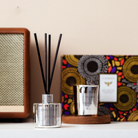 Home Duft Geschenkset Aroma Kerze Luxus Gold Glasflasche Reed Diffusor Duft kerze Geschenkset