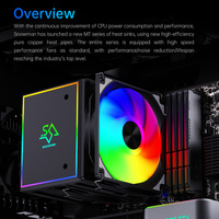 SNOWMAN RGB MT660 6 TUYAUX RGB Ordinateur Eau Air Refroidissement Radiateur LED 12V Roulement À Billes Ventilateur Radiateur En Aluminium PC Matériel Paquet