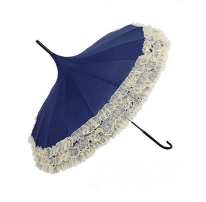 Parasol long pour femme, anti-UV, style princesse, pour mariage, avec dentelle florale spéciale, forme pagode, style Victoria, manuel, 190T - Product Image 4