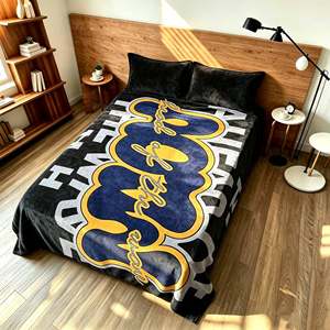 Ensemble de draps, couvertures et taies d'oreiller décoratives en flanelle polaire ultra-douce en polyester personnalisé, literie moelleuse et confortable pour lit - Product Image 2