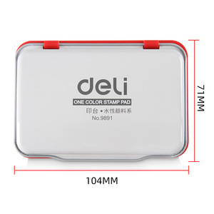 Deli Stamp Pad No.9892 Water-based Red Ink Square Office Use - Product Image 2
