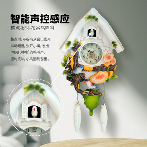 Cuckoo Wall <b>Clock</b> European Style House Shape <b>Battery</b> Powered Living Room Decor Quartz Movement - Product Image 3