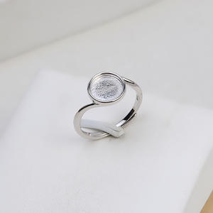 Accessoires pour anneaux en argent S925 à faire soi-même, paire d'anneaux pour cheveux en forme de pneu pour hommes et femmes, gel de finition semi-fini - Product Image 2