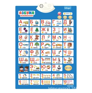 Alfabeto grafico a muro elettronico interattivo russo personalizzato numeri ABC alfabeto appeso Poster parlante alfabeto russo - Product Image 1