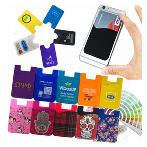 Prix de gros de porte-cartes de visite en silicone écologique pour téléphone portable avec impression de logo personnalisée - Product Image 5
