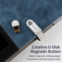 Lampu Led kustom Notebook Logo dengan Power bank dan USB Disk buku harian Agenda untuk hadiah promosi alat tulis