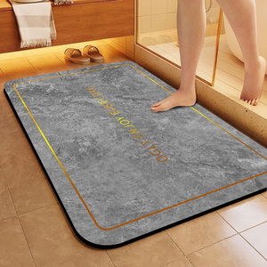 Tappetino per porta grigio con stampa geometrica su misura tappeto morbido <span class=keywords><strong>in</strong></span> <span class=keywords><strong>pietra</strong></span> di diatomite tappetino assorbente - Product Image 2