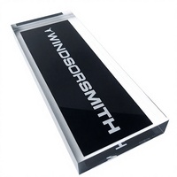 Plaque d'identification de bureau imprimée personnalisée Bloc de verre acrylique transparent de qualité supérieure personnalisé
