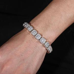 Bracelet Tennis en Argent Sterling 925 avec Moissanite, Chaîne à Maillons, Bijou Hip Hop Tendance, Accessoire de Luxe Scintillant de Créateur - Product Image 1
