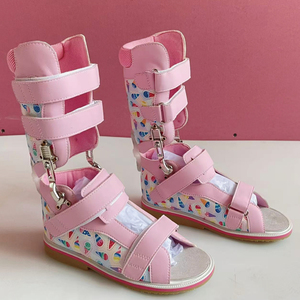 Zapatos ortopédicos médicos hechos en China para niños, equipo <span class=keywords><strong>de</strong></span> rehabilitación ortopédico <span class=keywords><strong>de</strong></span> suela dura <span class=keywords><strong>de</strong></span> cuero rojo, zapatos correctivos - Product Image 2