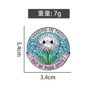 Broche de Aleación de Zinc Esmaltado con Diseño de Diente de León Enojado, Frase de Humor Caprichoso, Año Nuevo Chino, Venta al por Mayor - Product Image 5
