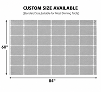 Housse de table en tissu durable PEVA gris à carreaux pour décoration événementielle et fêtes