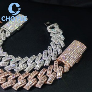 ลดราคาพิเศษ สร้อยข้อมือเงินแท้ 925 แบบ Cuban Link ขนาด 16 มม. ประดับเพชร VVS Moissanite  ผ่านการทดสอบเพชร  เครื่องประดับฮิปฮอป พร้อมใบรับรอง GRA - Product Image 2