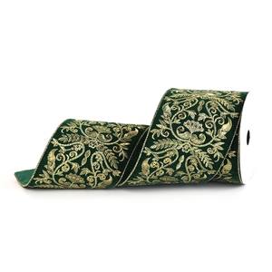 क्रिसमस की सजावट Jacquard बुना हुआ कढ़ाई फीता ट्रिम वेल्वेट तार एक्स-मास के पेड़ की पुष्पचक्र के लिए गार्लैंड धनुष घर सजावट