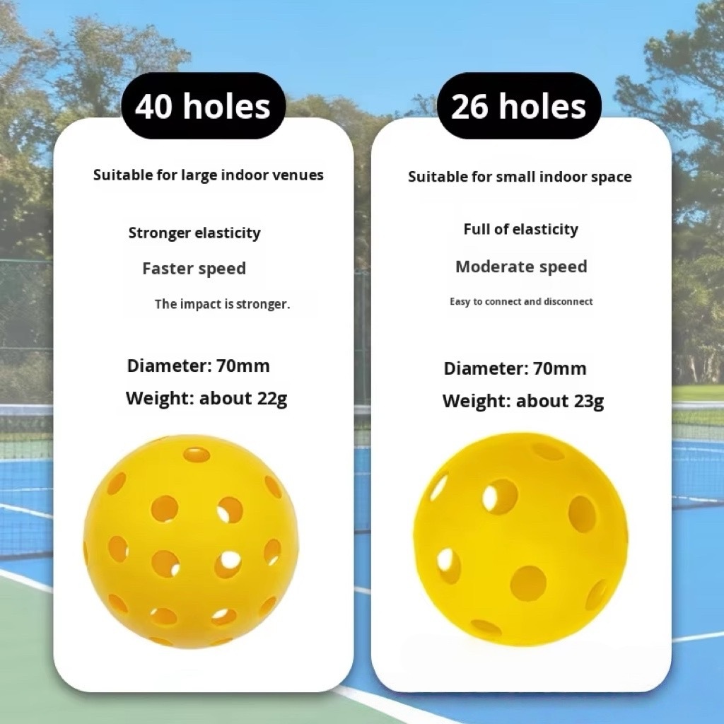 Professional Competition Training High-Elasticity Pickleball Durable 40-Hole Perforated Ball PP Material Equipments Approved