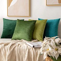 Housses de coussin en velours personnalisées en gros Housses de coussin vertes Housse de coussin en velours avec fermeture éclair assortie
