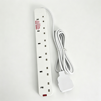 Stop Kontak Anjehold Grosir Pabrik UK Plug Safety Shutter 6 Outlet Multi Plug Charger Extension Socket untuk Rumah Kantor