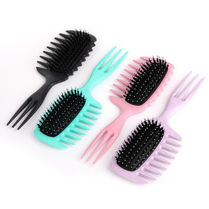 Kéo dầu ba-pronged thư bị trả lại Lược massage tóc Nylon bangs tóc bàn chải Curl tạo kiểu tóc định nghĩa bàn chải - Product Image 6