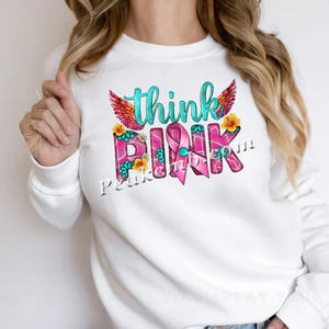 Pensez <span class=keywords><strong>ruban</strong></span> rose DTF transfert Film impression lutte contre le cancer du sein transfert de feuille de vinyle pour les vêtements - Product Image 4