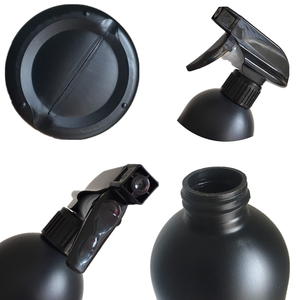 Luxury <b>Empty</b> 300ml 500ml 17oz HDPE Round Black <b>Spray</b> <b>Bottles</b> With Trigger - Product Image 4