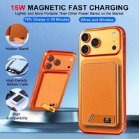Batterie externe magnétique élégante 22,5 W avec support, en aluminium, 10000 mAh, 5000 mAh, charge rapide Qi2