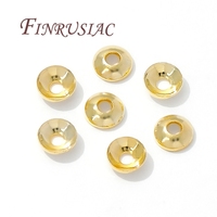 Lot de 100 pièces 4mm 5mm 18K plaqué or perles entretoises casquettes fabrication de bijoux résultats et composants pour Bracelets accessoires