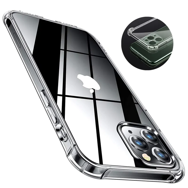 Crystal Clear Mobile Phone Case Cover For iPhone 11 Pro X XR XS 7 8 Plus Shockproof Cell Phone Cases For iPhone 12 Mini Pro Max