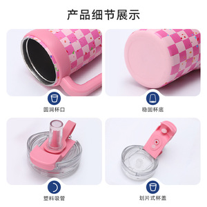 Printed Handle Ice King Cup 40oz 304 Stainless Steel Insulated Vacuum Tumbler For Outdoor Travel Car Use - Product Image 4