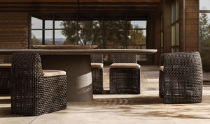 GEMINI, recién llegado, conjunto de jardín para patio al aire libre, sillón de comedor de mimbre de <span class=keywords><strong>resina</strong></span> hecho a mano contemporáneo para todo tipo de clima - Product Image 5