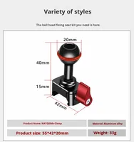 1/4 "-20 goupilles de positionnement de vis de montage en alliage d'aluminium rouleau de 360 degrés pour accessoires de stabilisateur de caméra à tête sphérique de 20mm pour Cage