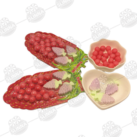 Bonbons pressés halal en forme de fraise, saveur fruitée, bonbons durs aux raisins mélangés, vente en gros