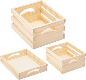 Caisses palettes en bois personnalisées de 3 tailles nidification plateaux en bois non finis pour la décoration d'affichage de stockage - Product Image 1